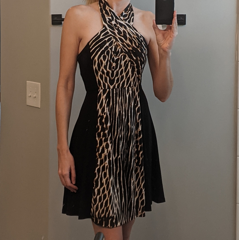 Vince Camuto animal print cocktail dress